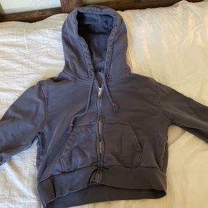 Brandy Melville crop zip up hoodie